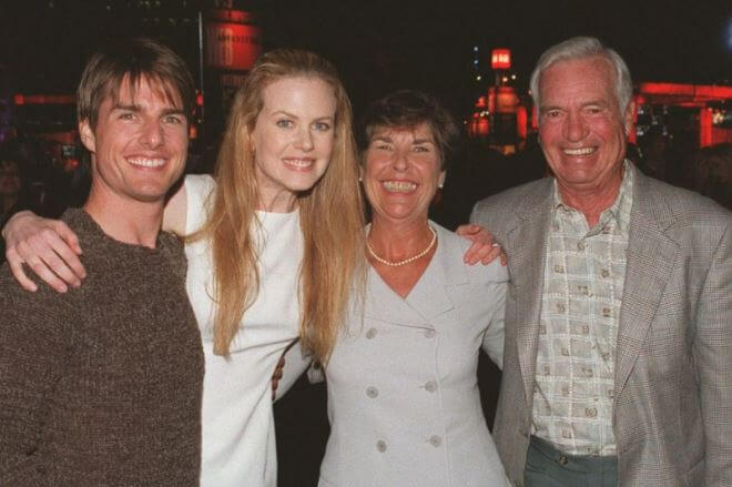 Mary Lee Pfeiffer with her son, Tom Cruise, Nicole Kidman, and second husband, John.